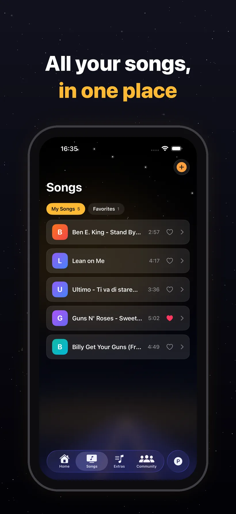 PitchHighway song library — upload any MP3