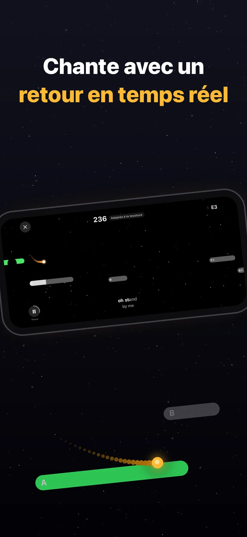 Mode Highway — suivi de hauteur en temps réel pendant que vous chantez