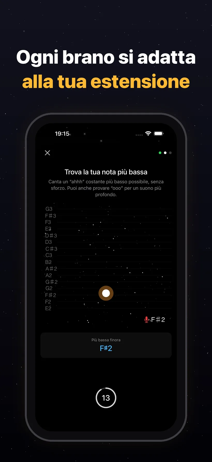 Calibrazione vocale — trova la tua estensione