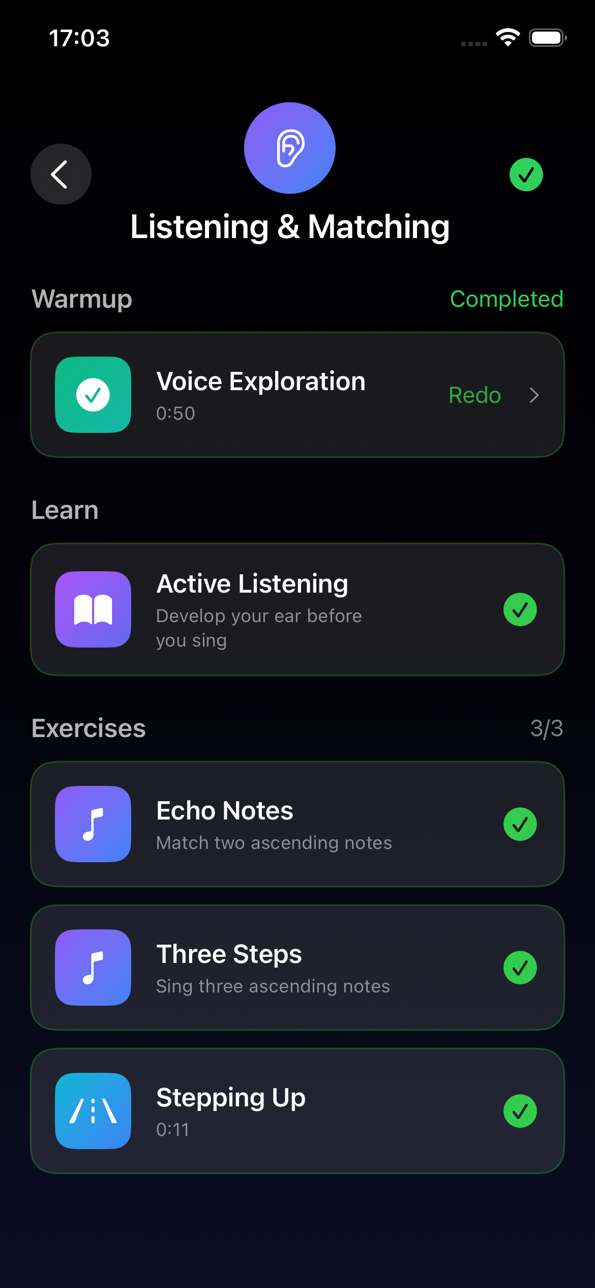 PitchHighway journey progress screen