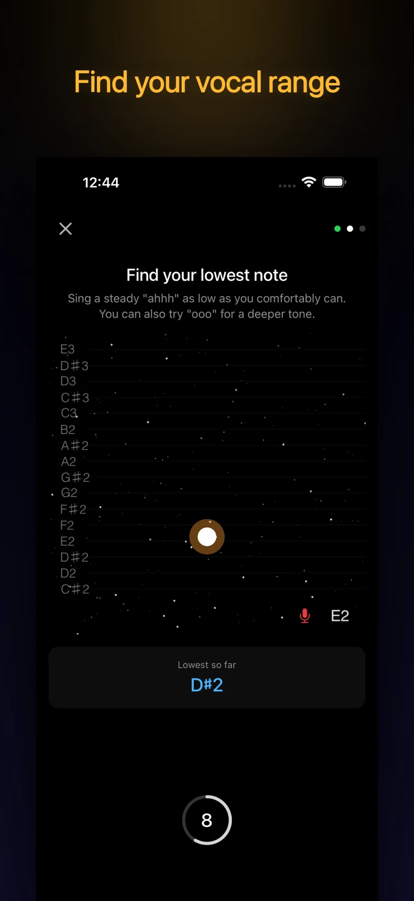 Voice range calibration — find your vocal range